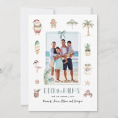 Deck de palmen | Leuke tropische kerstfoto Feestdagenkaart (Voorkant)