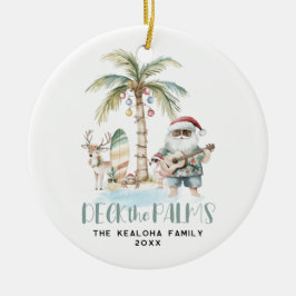 Deck de palmen | Leuke tropische kerstfoto Keramisch Ornament
