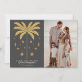 Deck de Palmen Palm Tree Grijs Kerstmis Foto Feestdagenkaart (Voorkant)