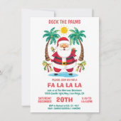 Deck de Palmen Tropical Christmas Party Uitnodigin Kaart (Voorkant)