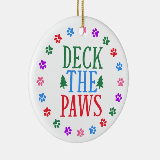 Deck de Paws kerstversiering Keramisch Ornament (Rechts)