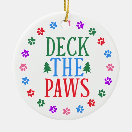 Deck de Paws kerstversiering Keramisch Ornament (Voorkant)