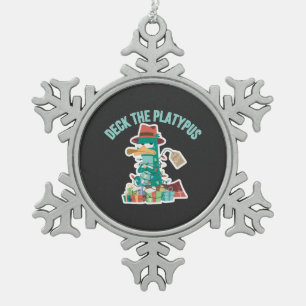 Deck De Vogelbekdier Grappige Kerst Parodie Vakant Tin Sneeuwvlok Ornament