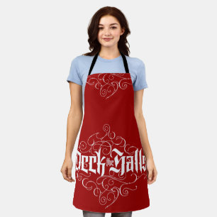 Deck De Zalen Elegante Kerstmiskalligrafie Rood Schort