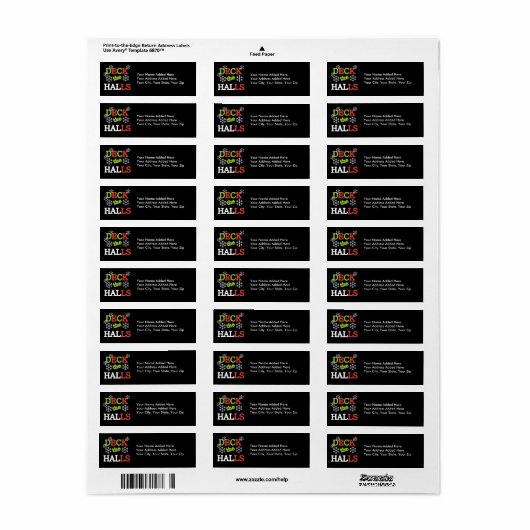 Deck de Zalen Kerst Retouradres Labels (Full Sheet)