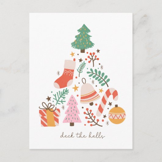 Deck De Zalen Kerstboom Feestdagenkaart (Voorkant)