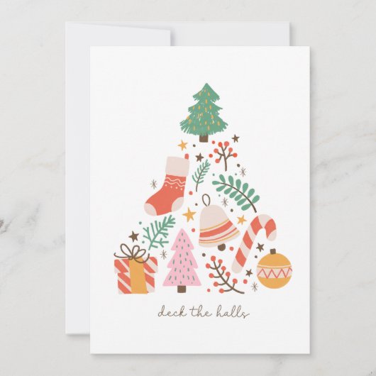 Deck De Zalen Kerstboom Feestdagenkaart (Voorkant)