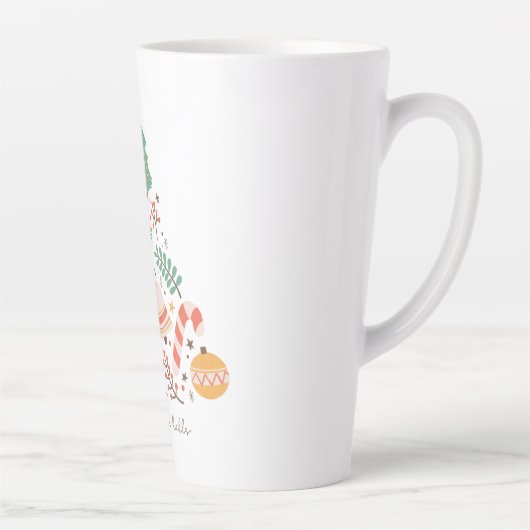 Deck De Zalen Kerstboom Latte Mok (Rechts)