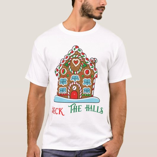 Deck de zalen Kersthuis T-shirt (Voorkant)