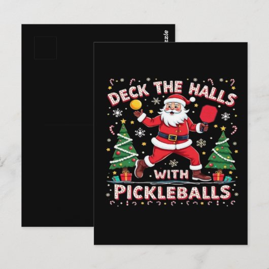 Deck de zalen met pickleballs briefkaart (Voorkant / Achterkant)