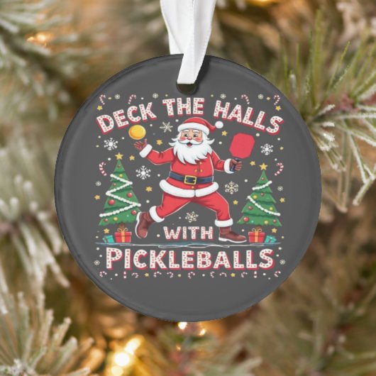 Deck de zalen met pickleballs ornament (Boom)