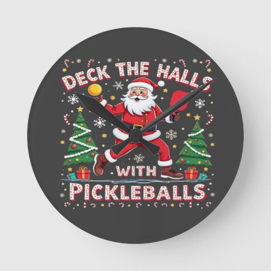 Deck de zalen met pickleballs ronde klok (Voorkant)