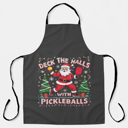 Deck de zalen met pickleballs schort (Voorkant)