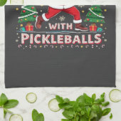 Deck de zalen met pickleballs theedoek (Gevouwen)