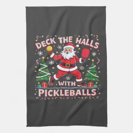 Deck de zalen met pickleballs theedoek (Verticaal)