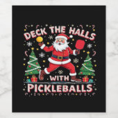 Deck de zalen met pickleballs wijn etiket (Enkel label)