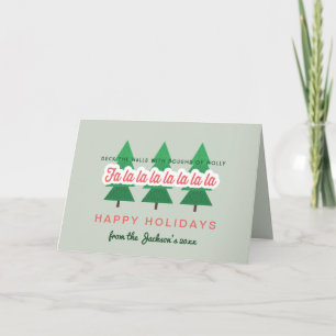 Deck de zalen met takken van Holly Holiday Card Kaart