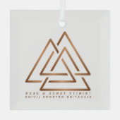 Deck de zalen met Trinity Charm Glas Ornament (Achterkant)