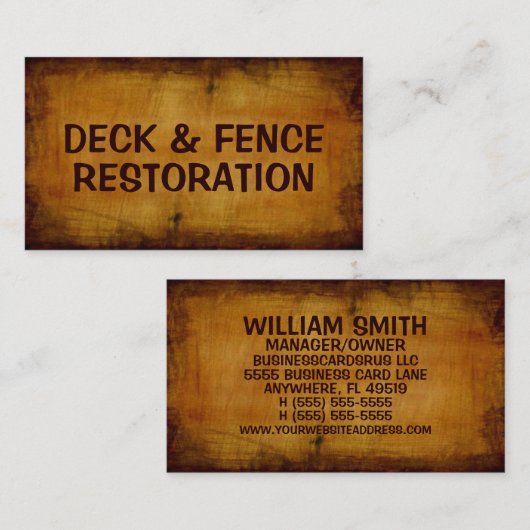 Deck en hek restauratie Antiek Visitekaartje (Voorkant / Achterkant)