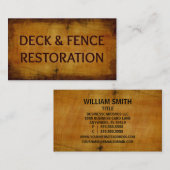 Deck en hek restauratie hout Visitekaartje (Voorkant / Achterkant)