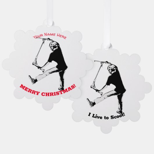 Deck Grabbing - Stunt Scooter Trick Ornament Kaart (Voorkant / Achterkant)