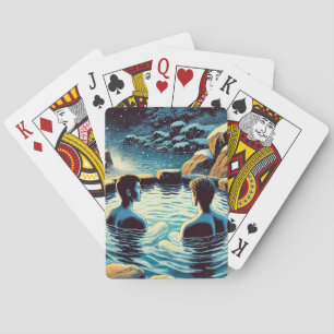 Deck of Cards - Jonge mannen in onsen Pokerkaarten