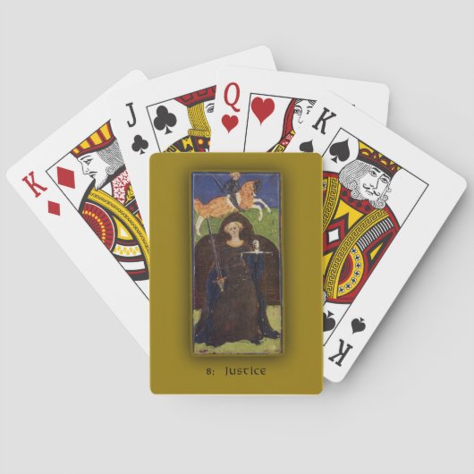 Deck of Cards with Visconti-Sforza Tarot JUSTICE Speelkaarten (Achterkant)