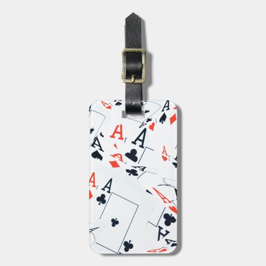 Deck of Destiny: Gelaagde Azen in een Poker Shuffl Bagagelabel (Voorkant verticaal)