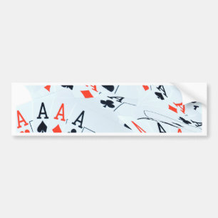 Deck of Destiny: Gelaagde Azen in een Poker Shuffl Bumpersticker