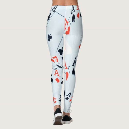Deck of Destiny: Gelaagde Azen in een Poker Shuffl Leggings (Achterkant)