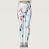 Deck of Destiny: Gelaagde Azen in een Poker Shuffl Leggings (Voorkant)