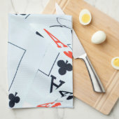 Deck of Destiny: Gelaagde Azen in een Poker Shuffl Theedoek (Quarter Fold)