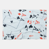 Deck of Destiny: Gelaagde Azen in een Poker Shuffl Theedoek (Horizontaal)