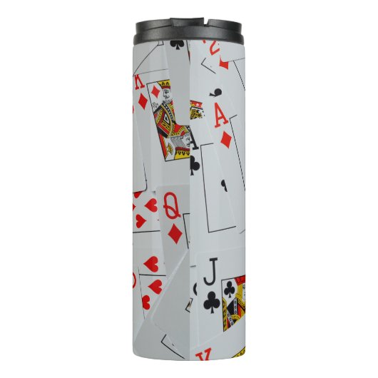 Deck Of Scattered Playing Cards Pattern, Thermosbeker (Achterkant)