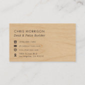 Deck & Patio Builder Wood Monogram Professional Visitekaartje (Achterkant)