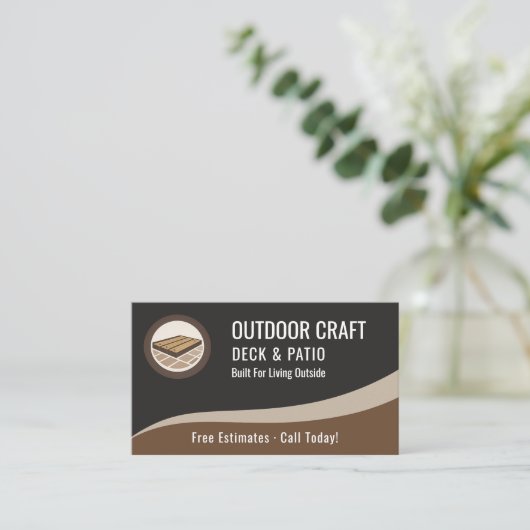Deck & Patio QR Code Professioneel Visitekaartje (Staand voorkant)