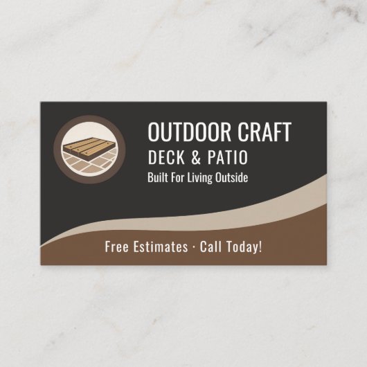Deck & Patio QR Code Professioneel Visitekaartje (Voorkant)