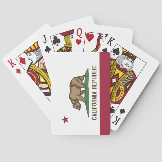 Deck Playing Cards with Flag of California, USA Pokerkaarten (Achterkant)