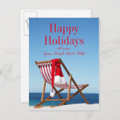 Deck stoel met Santa hoed Feestdagenkaart (Voorkant / Achterkant)