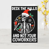 Deck The Hall Not Your Coworkers Funny Christmas S Kaart (Gele Bloem)