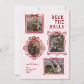 Deck The Halls 4 Foto Lijst Kerst Feestdagenkaart (Voorkant)