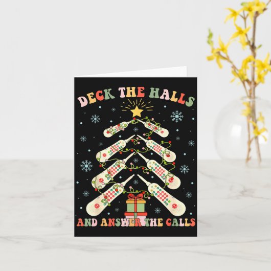 Deck The Halls & Answer The Calls Cna Christma Kaart (Gele Bloem)