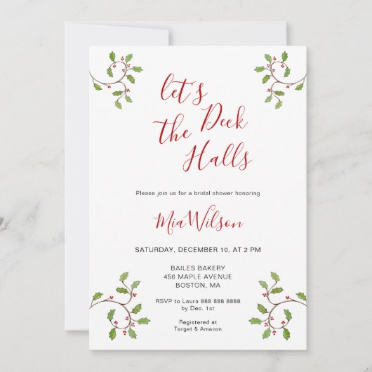 Deck the Halls Christmas-Vrijgezellenfeest Kaart (Voorkant)