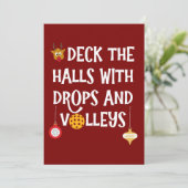 Deck The Halls Drops Volleys Pickleball Kerstmis Feestdagenkaart (Staand voorkant)