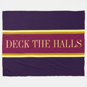 DECK THE HALLS Feestelijke Bourgondische Paarse st Fleece Deken