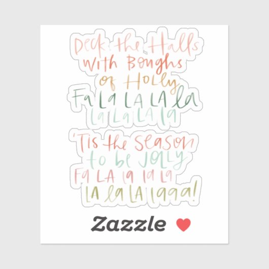 Deck the Halls Hand Lettered Stickers (Vel)