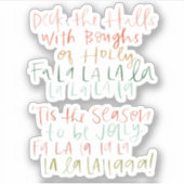 Deck the Halls Hand Lettered Stickers (Voorkant)