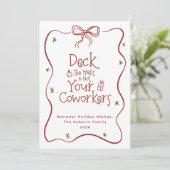 Deck The Halls Kantoorhumor Feestdagenkaart (Staand voorkant)