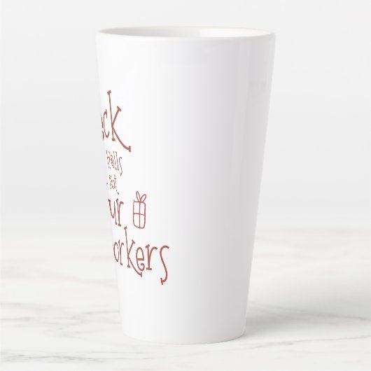 Deck The Halls Kantoorhumor Latte Mok (Voorkant)