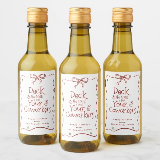 Deck The Halls Kantoorhumor Wijn Etiket (Flessen)